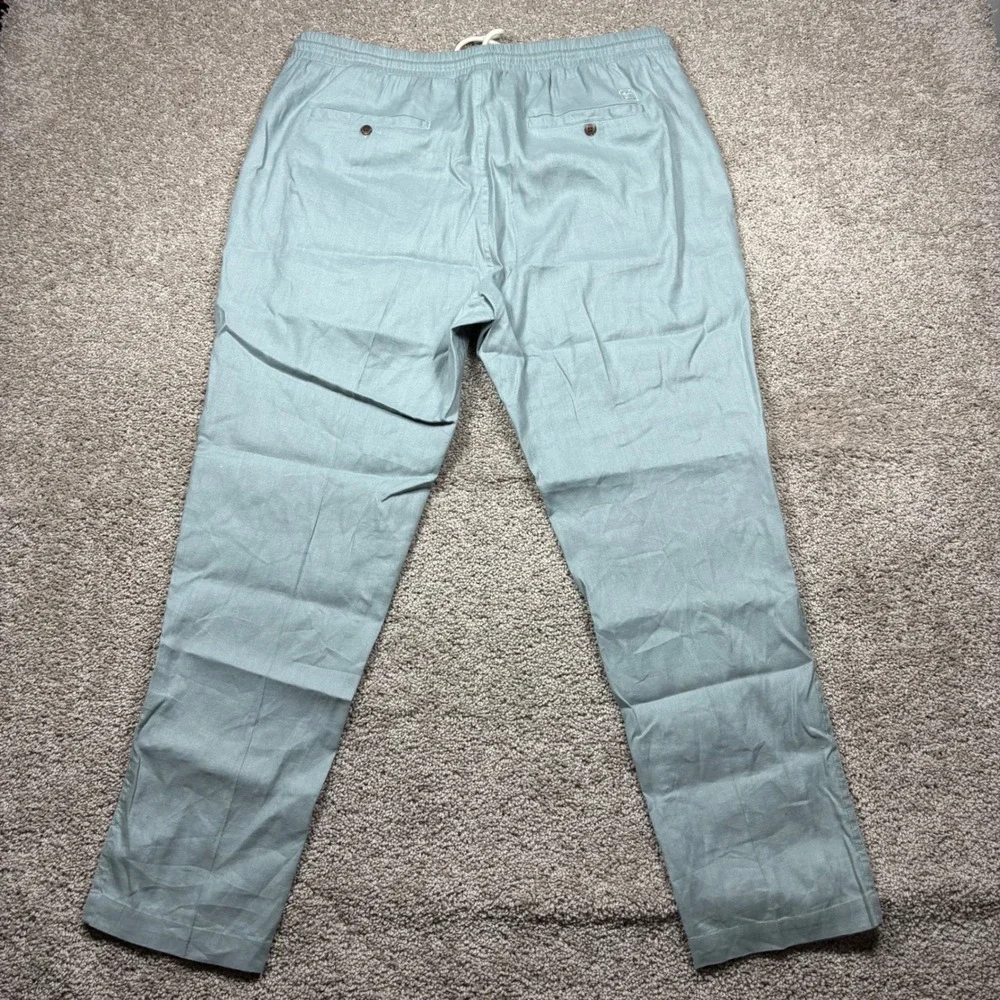 Dandy Del Mar Brisa Linen Pant Abalone Blue Green Mens XL Elastic Drawstring